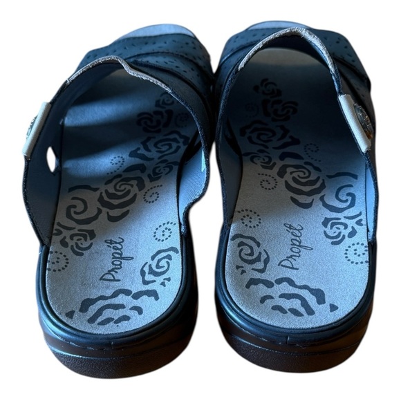 NWOB Propet Gertie CutOuts Slide Womens Size 10X(2E) Black Sandals WSO041LBLK - Picture 4 of 10